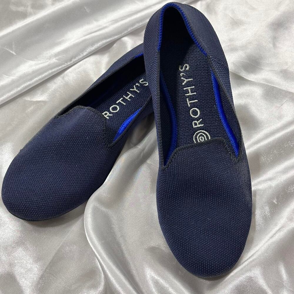 Navy blue slip on loafers